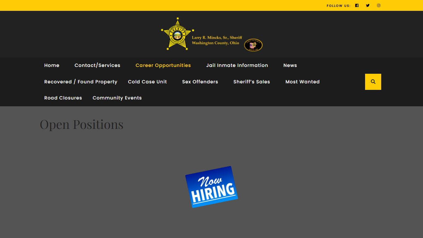 Open Positions - washingtoncountysheriff.org